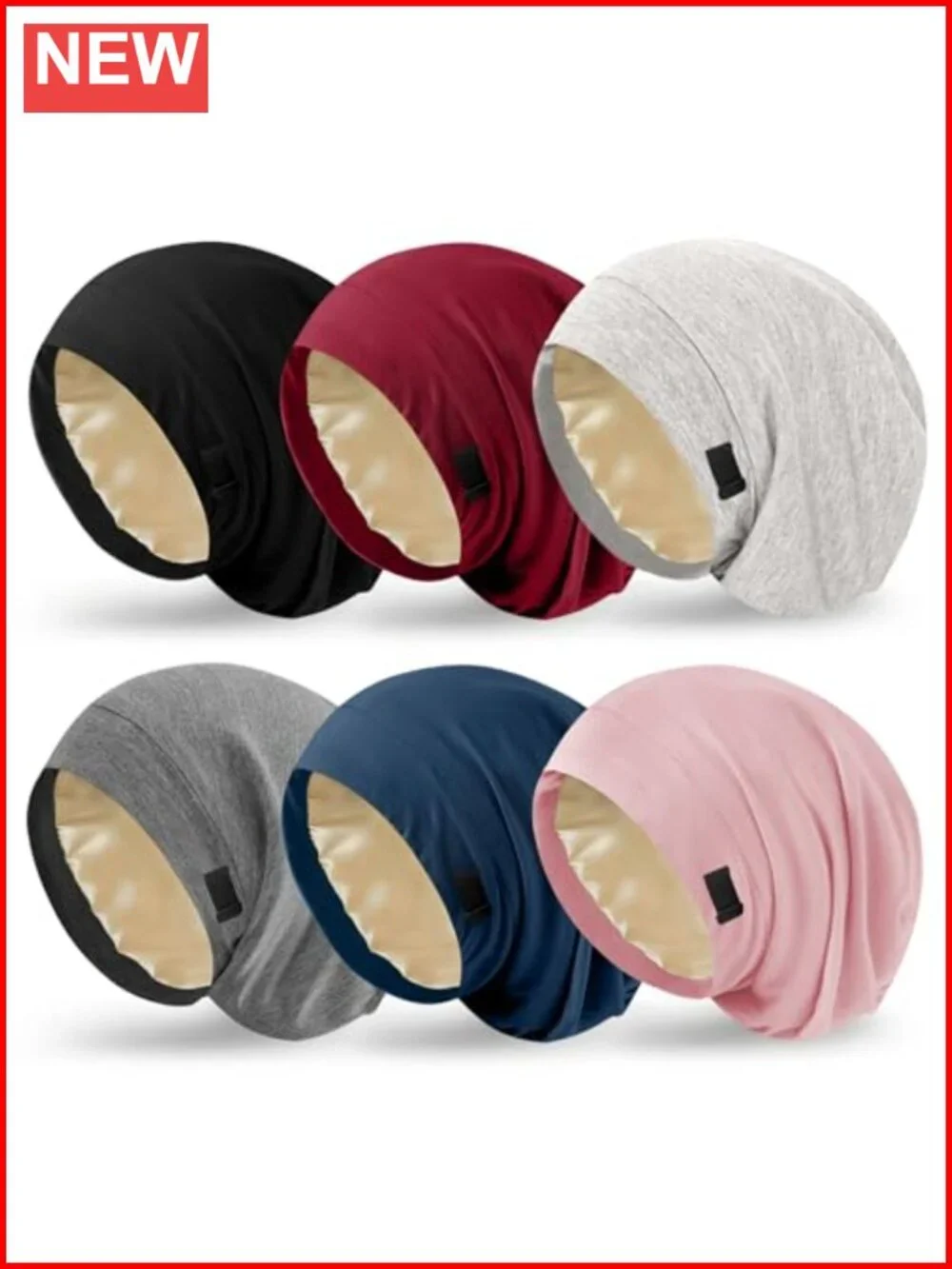 Satin Lined Bonnet for Sleeping - Adjustable Night Sleep Cap